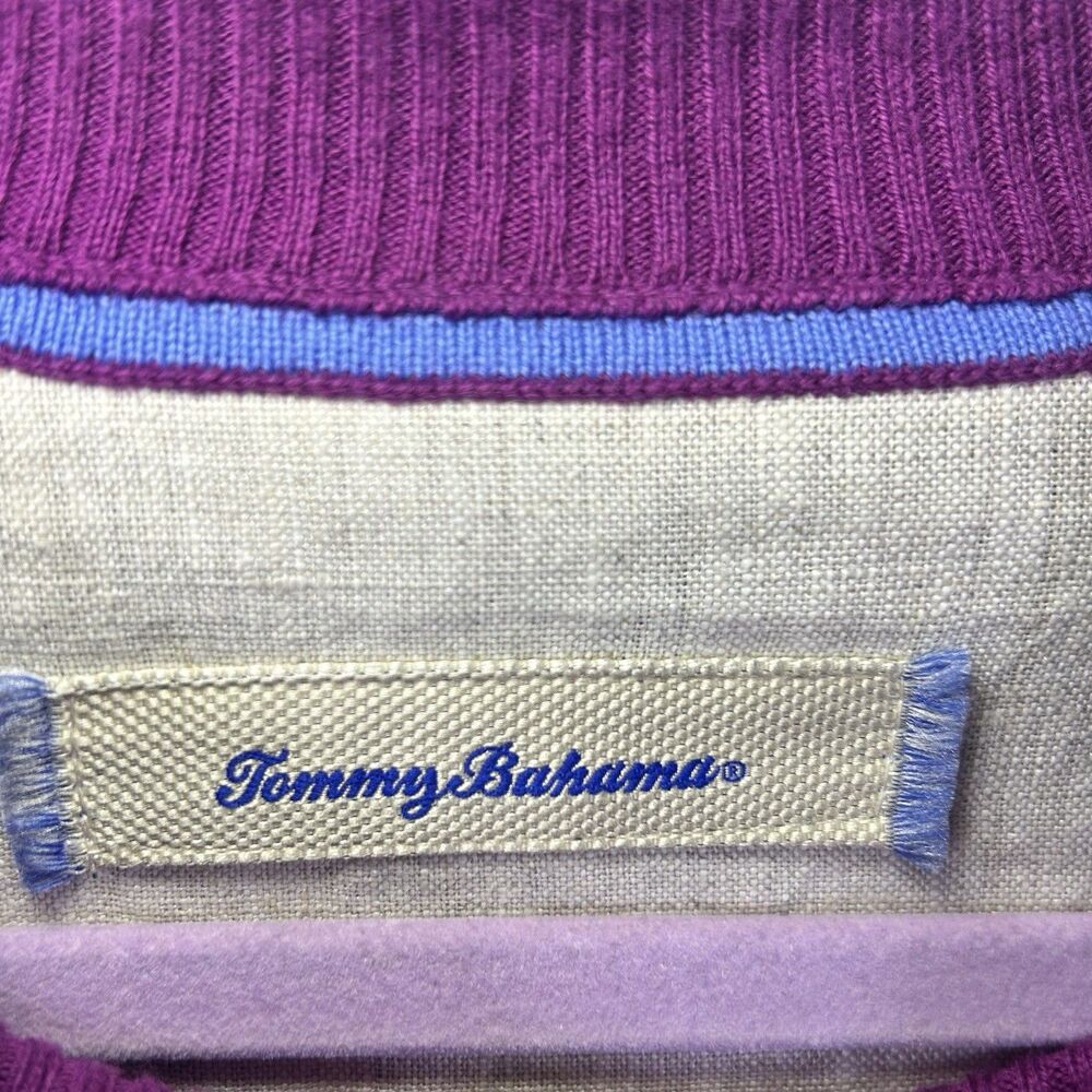 Tommy Bahama Cashmere Blend 1/4 zip Sweater‎ Long Sleeve Men's XLARGE Mulberry - Picture 2 of 9